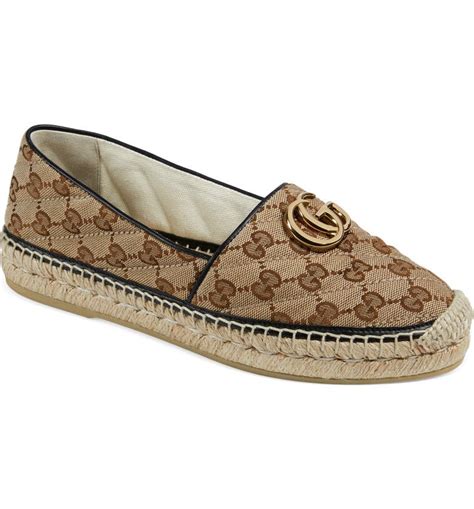 gucci leather espadrille flat|Gucci espadrille flats.